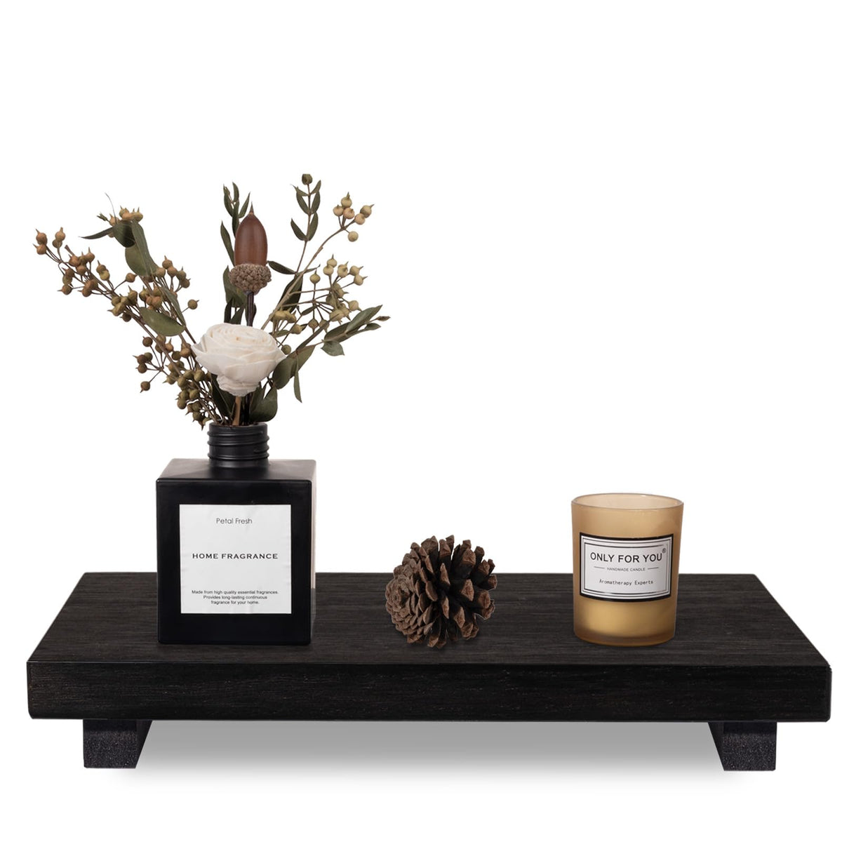 Wood Bathroom Tray Farmhouse Decor Kitchen Soap Holder, 8.7"x3.6" Brown