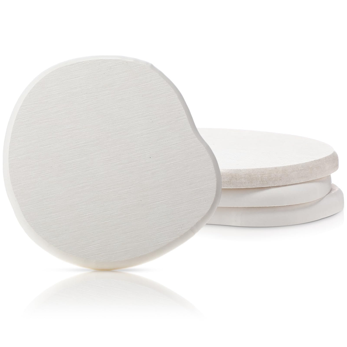 Diatomaceous Earth Coasters Set of 4,Cool Absorbent Quick-Dry Drink Coasters for Desks, Cute Modern Stone Design with Stylish White Aesthetic (4, White)