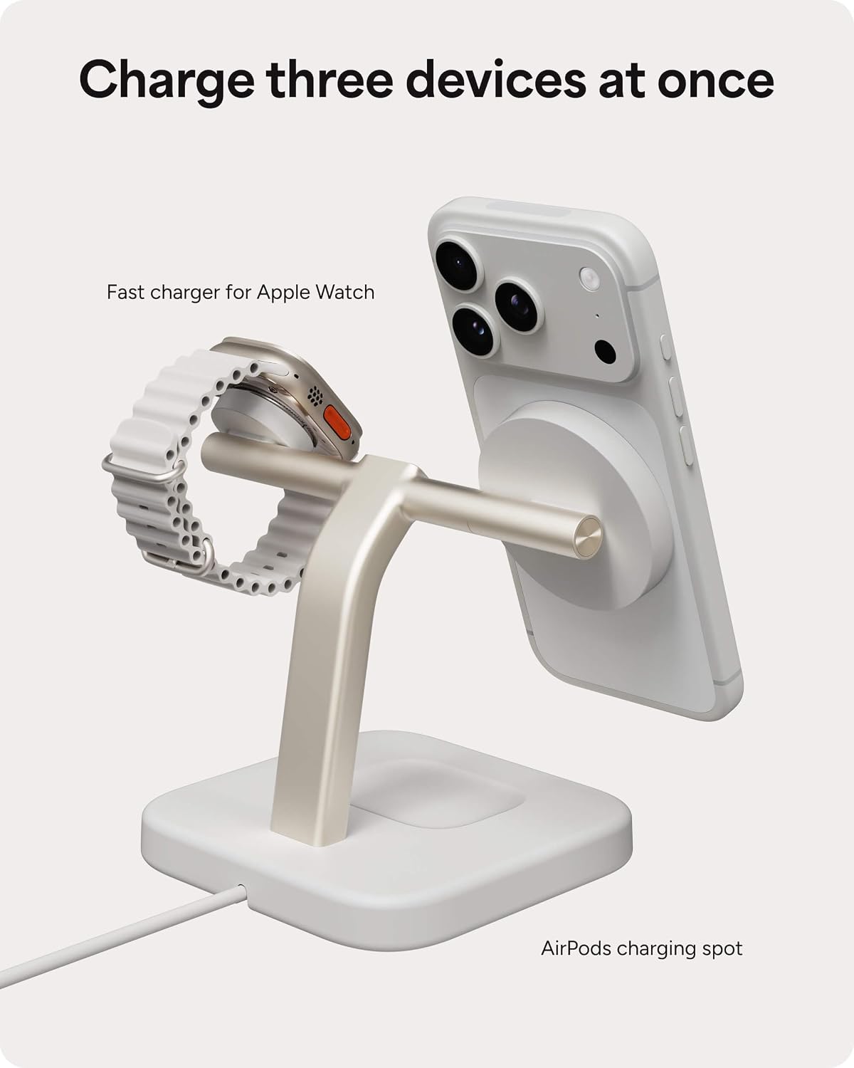 Mophie 3-in-1 Wireless Charging Stand - Qi2-Certified w/Up to 15W Power