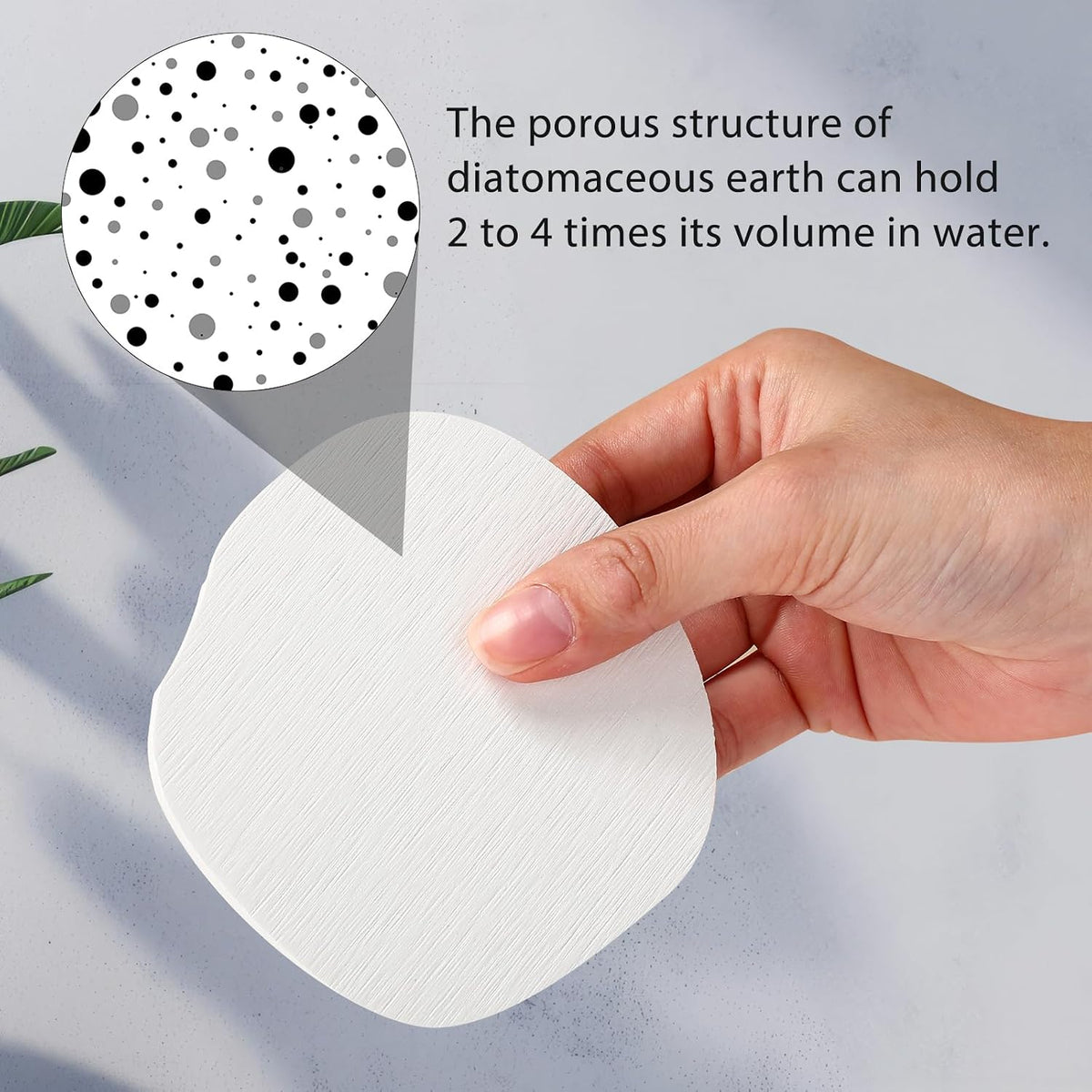 Diatomaceous Earth Coasters Set of 4,Cool Absorbent Quick-Dry Drink Coasters for Desks, Cute Modern Stone Design with Stylish White Aesthetic (4, White)