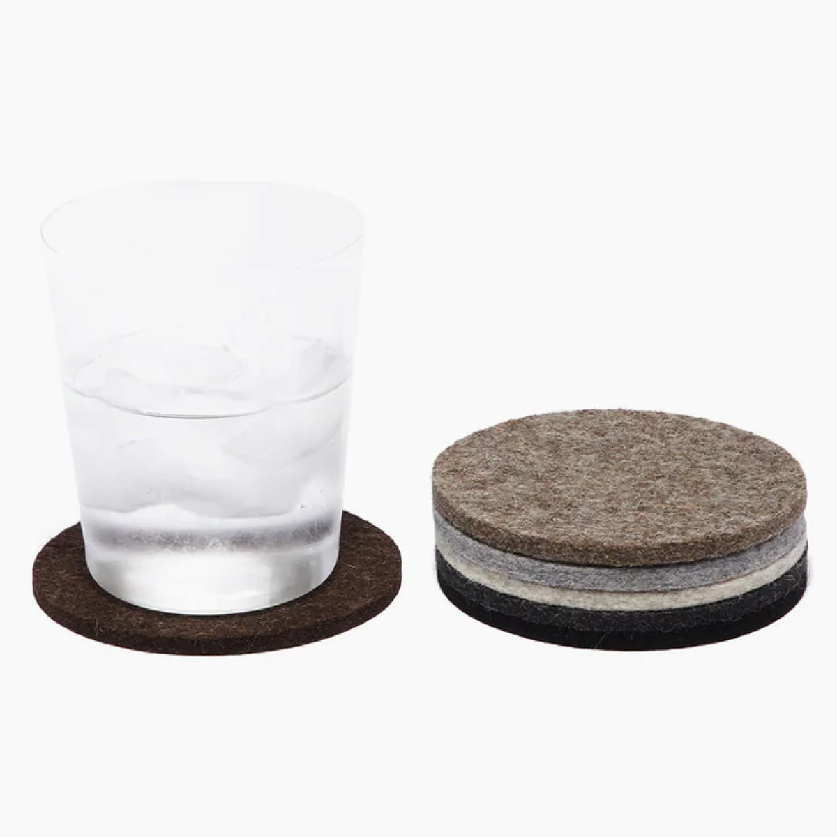 Graf Lantz - Bierfilzl Merino Wool Round Coasters Set of 4 - Charcoal (4" Circles) - Absorbs 30% of Weight - German Wool - Heat Resistant, Sustainable, & Reusable - Home Decor & Coffee Table Decor