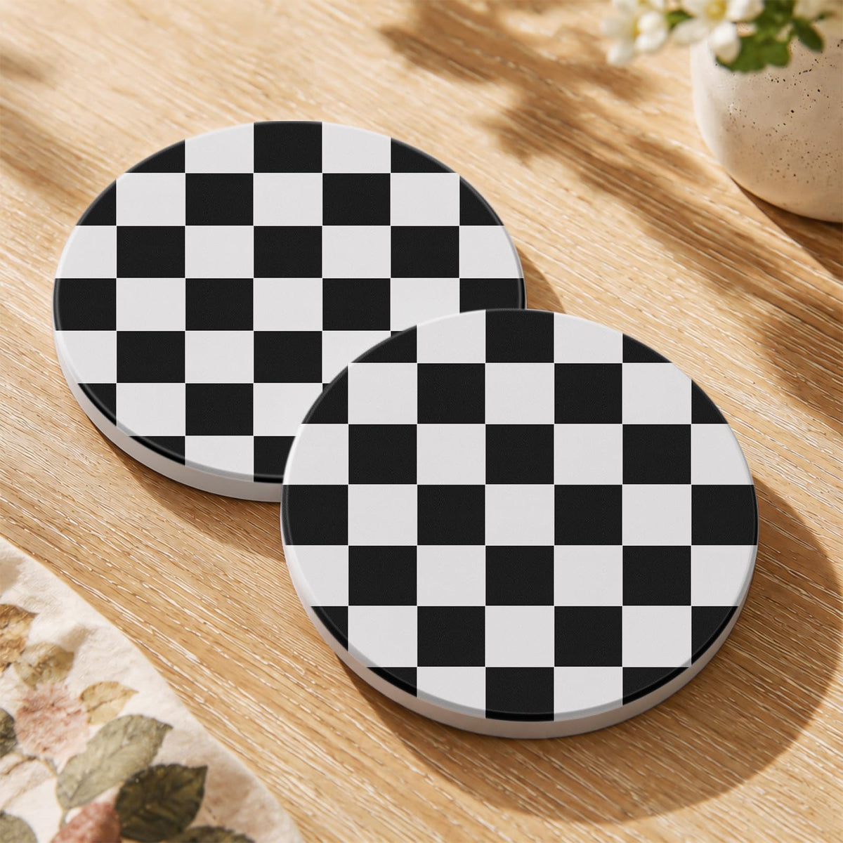 Oqplog 2 Pack Ceramic Absorbent Drink Coasters for Women
