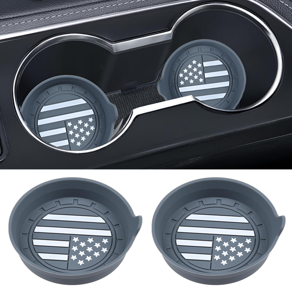 Amooca 4-Pack Car Cup Holder Coaster Bling Crystal Rhinestone Car Interior