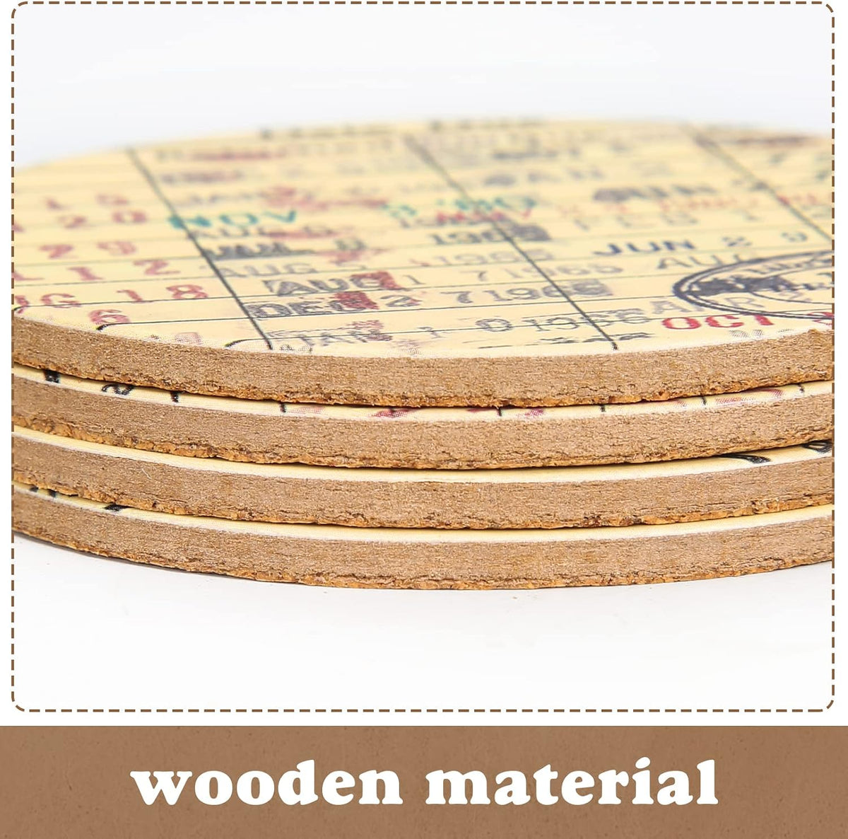 Vintage Library Due Date Card Coaster Set with Gift Card
