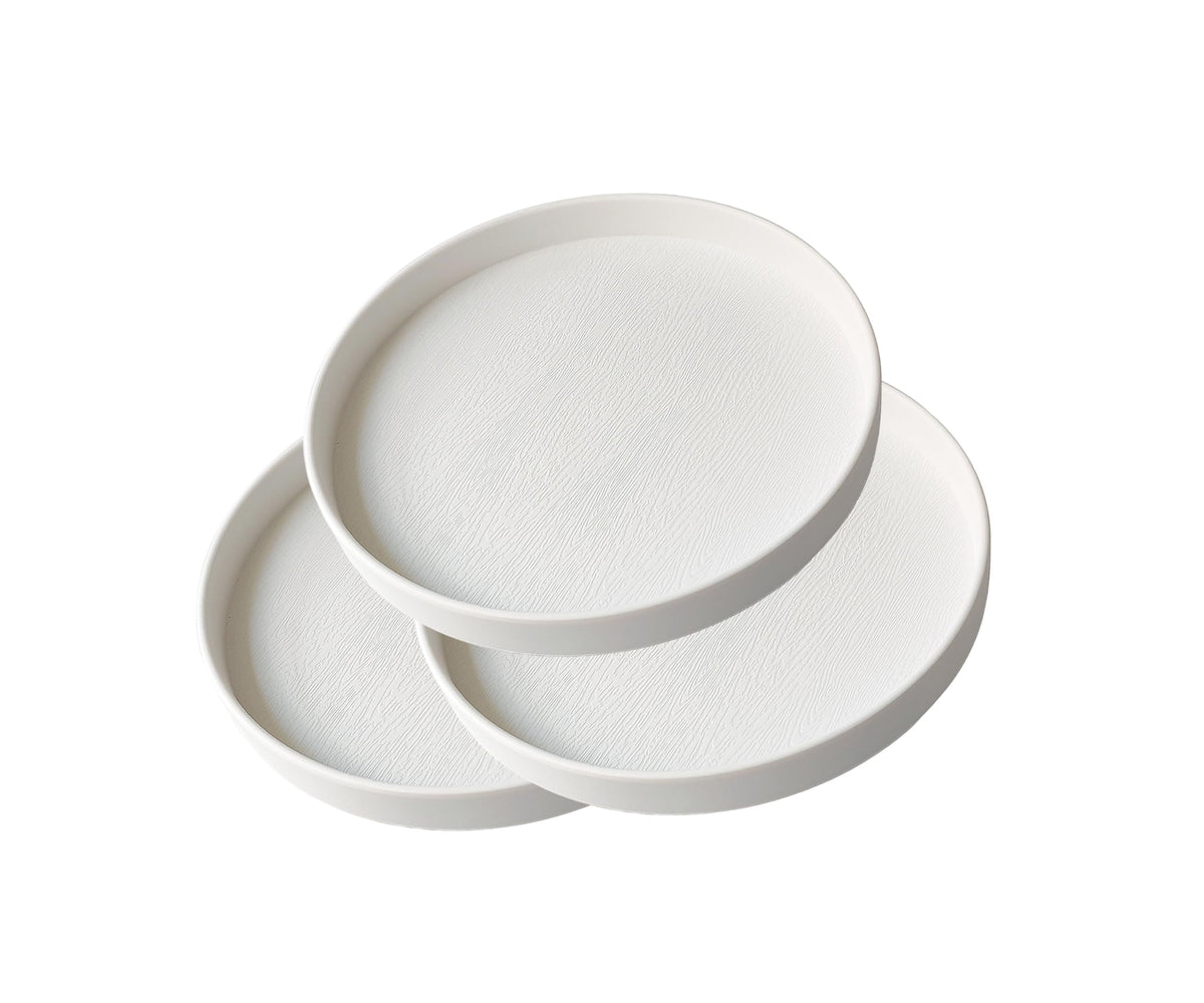 White Round Small Mini Tray (6.5 inch), Hard Plastic Circular Tray