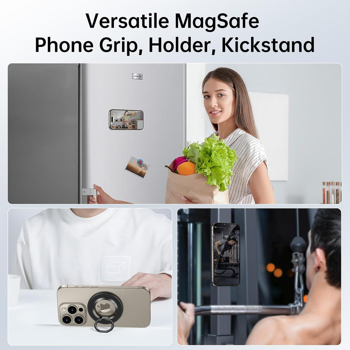 SYNCWIRE for MagSafe Phone Grip, Magnetic Phone Ring Holder Stand Kickstand