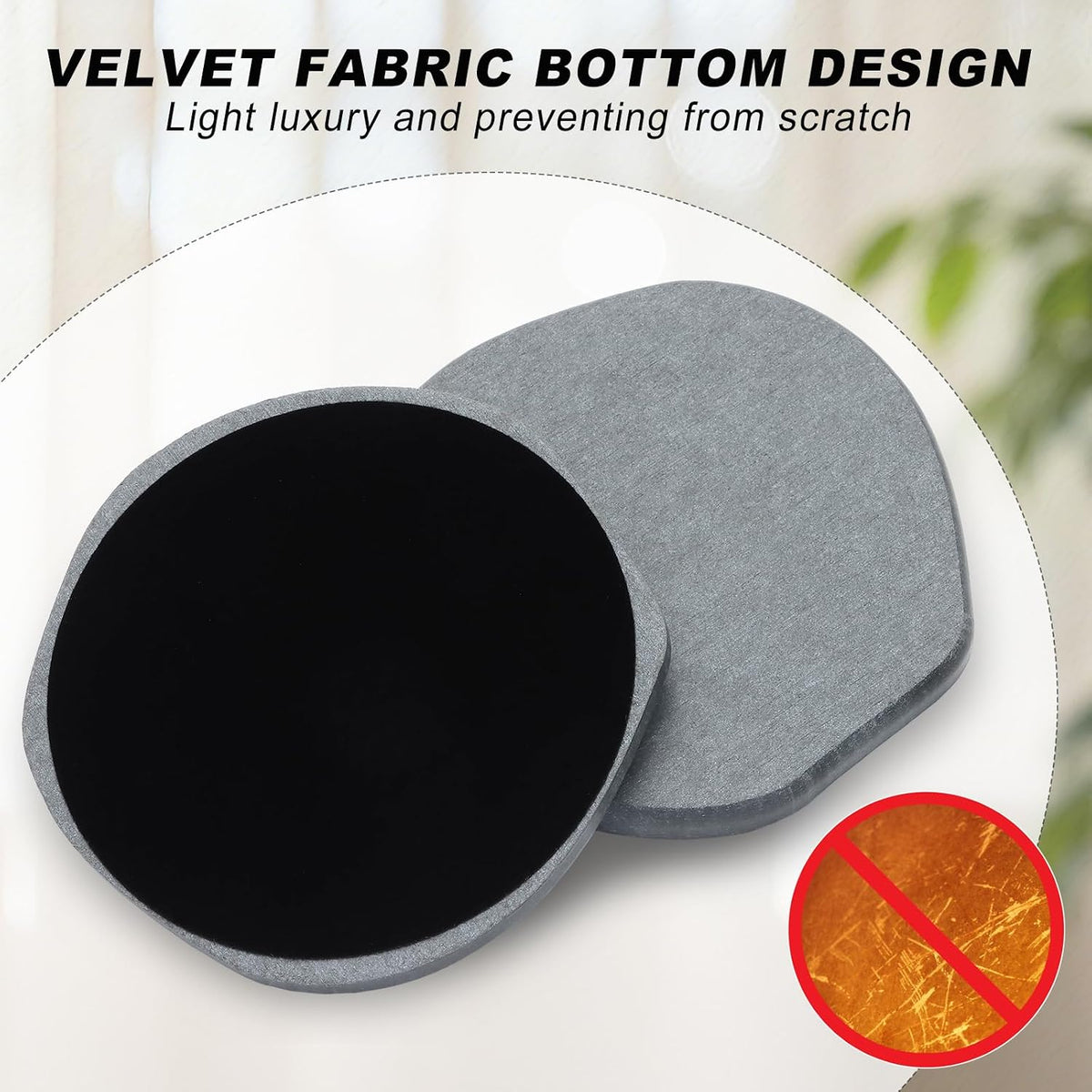 Azhou 2Pcs Absorbent Diatomaceous Earth Coasters Set with Velvet Bottom