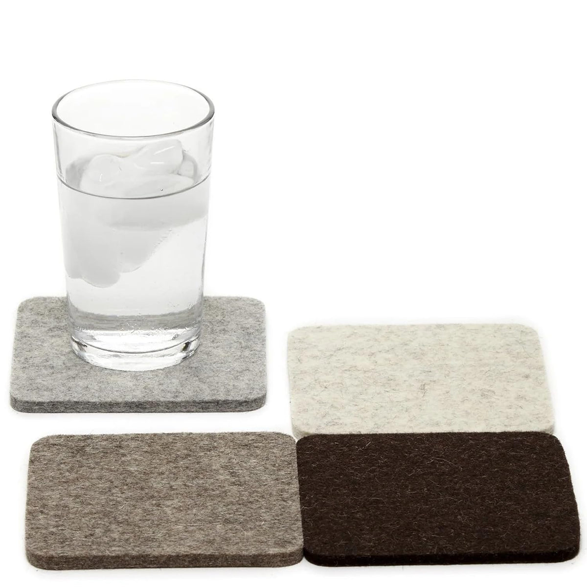 Graf Lantz - Bierfilzl Merino Wool Round Coasters Set of 4 - Charcoal (4" Circles) - Absorbs 30% of Weight - German Wool - Heat Resistant, Sustainable, & Reusable - Home Decor & Coffee Table Decor