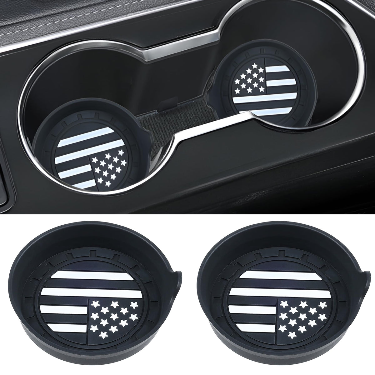 Amooca 4-Pack Car Cup Holder Coaster Bling Crystal Rhinestone Car Interior
