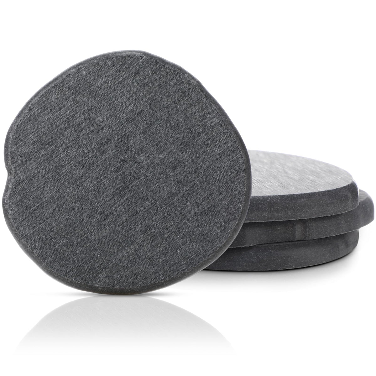 Diatomaceous Earth Coasters Set of 4,Cool Absorbent Quick-Dry Drink Coasters for Desks, Cute Modern Stone Design with Stylish White Aesthetic (4, White)