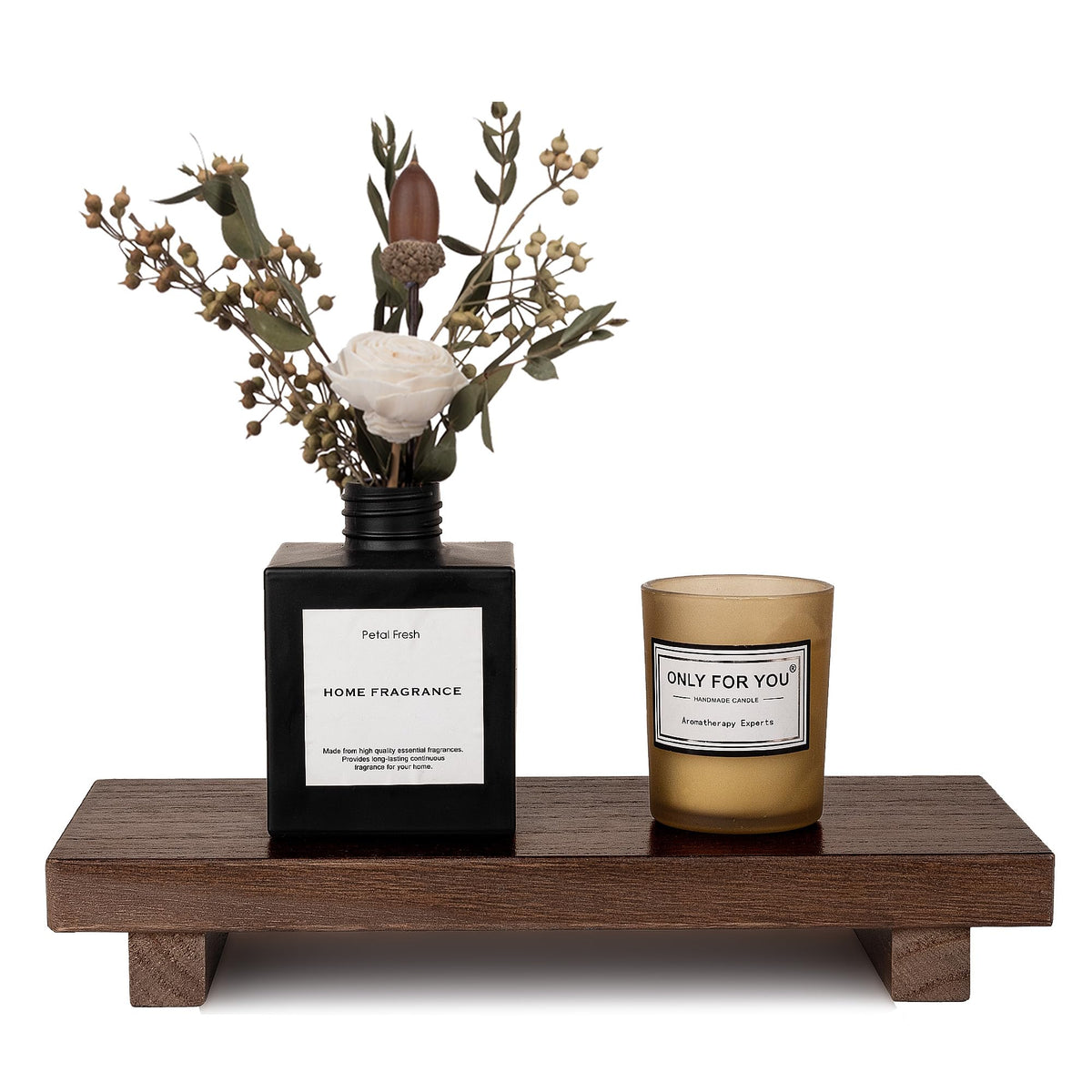 Wood Bathroom Tray Farmhouse Decor Kitchen Soap Holder, 8.7"x3.6" Brown