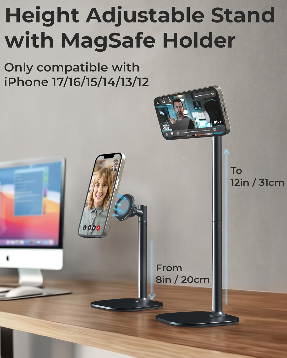 COOPER MagStand Magnetic Phone Stand for Desk, MagSafe Tripod iPhone 18 Pro