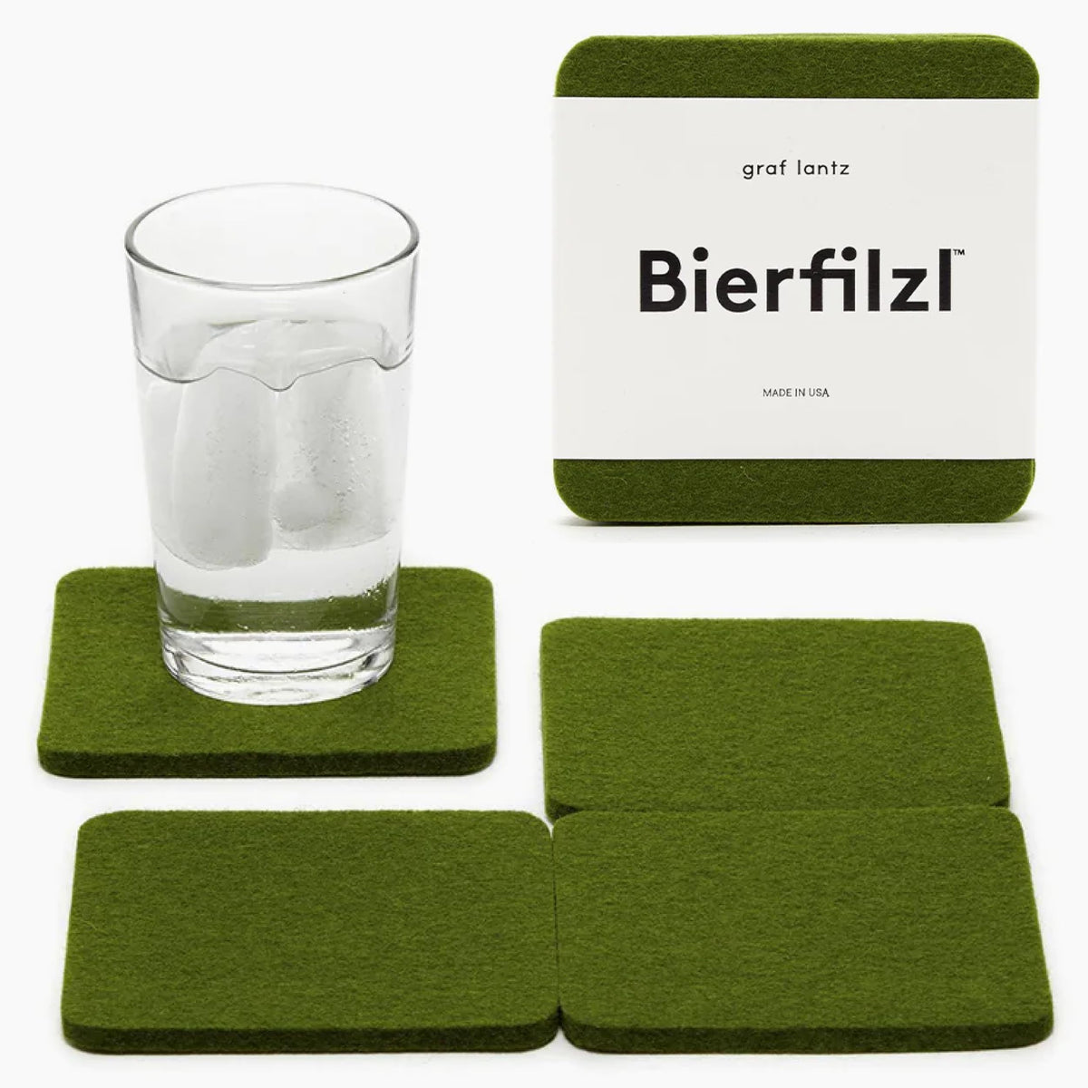 Graf Lantz - Bierfilzl Merino Wool Round Coasters Set of 4 - Charcoal (4" Circles) - Absorbs 30% of Weight - German Wool - Heat Resistant, Sustainable, & Reusable - Home Decor & Coffee Table Decor
