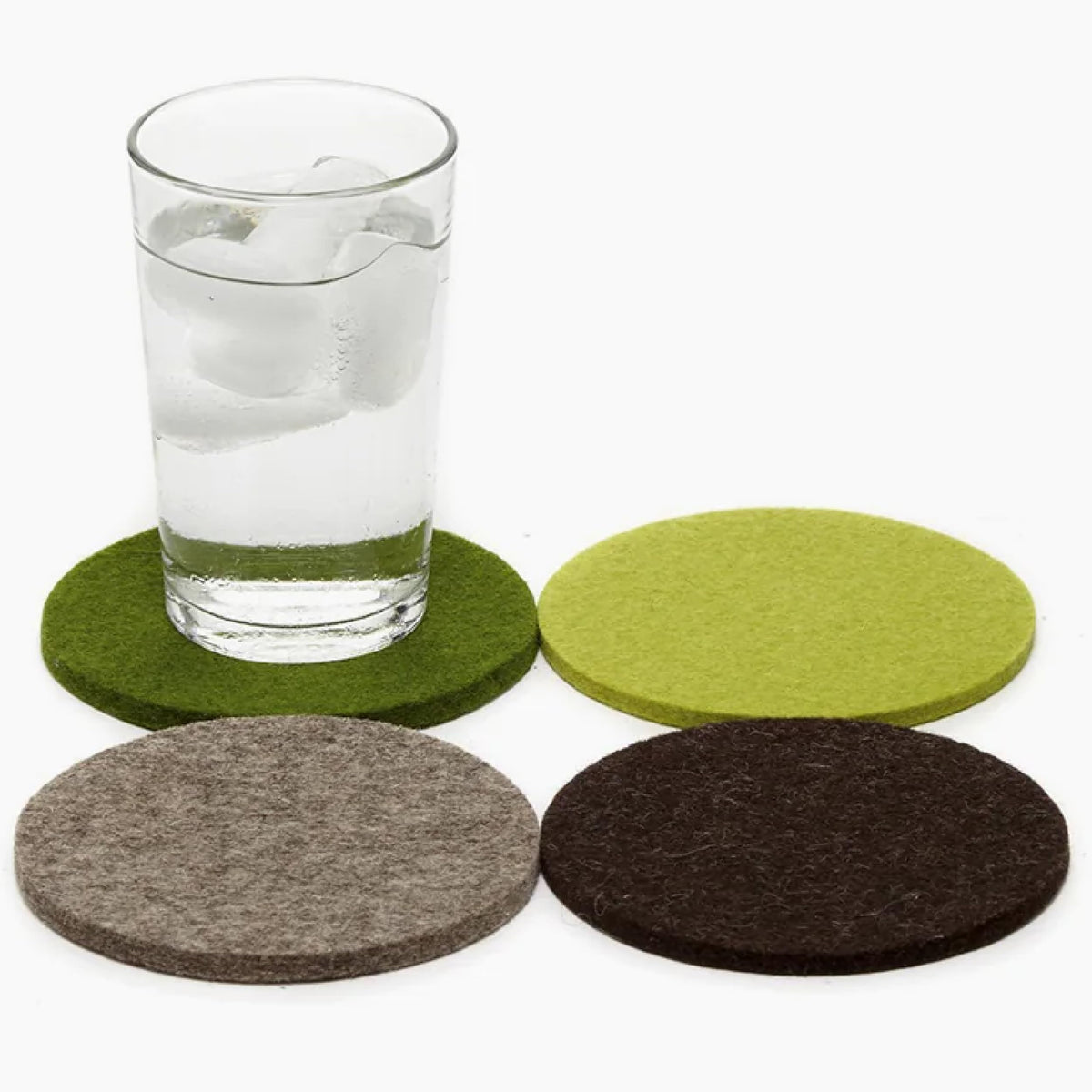 Graf Lantz - Bierfilzl Merino Wool Round Coasters Set of 4 - Charcoal (4" Circles) - Absorbs 30% of Weight - German Wool - Heat Resistant, Sustainable, & Reusable - Home Decor & Coffee Table Decor