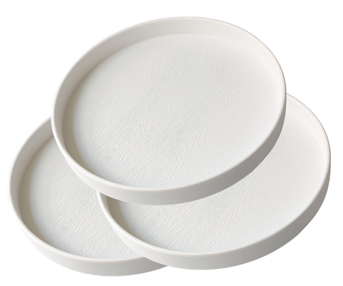 White Round Small Mini Tray (6.5 inch), Hard Plastic Circular Tray