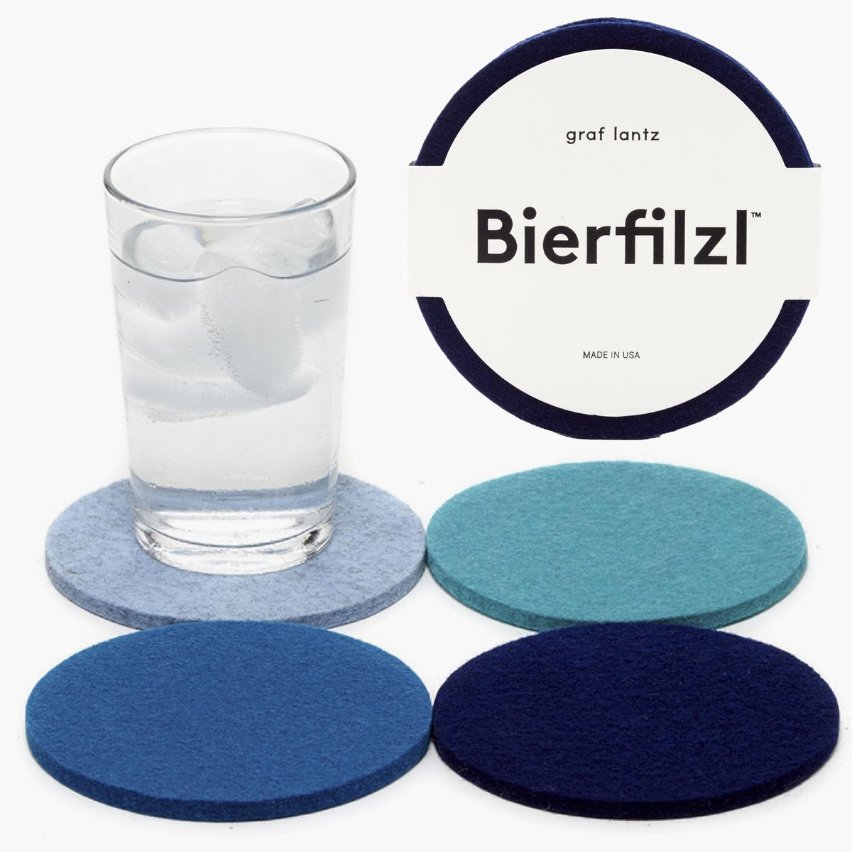 Graf Lantz - Bierfilzl Merino Wool Round Coasters Set of 4 - Charcoal (4" Circles) - Absorbs 30% of Weight - German Wool - Heat Resistant, Sustainable, & Reusable - Home Decor & Coffee Table Decor