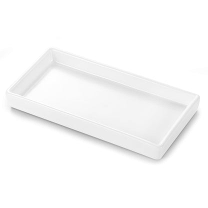 Luxspire Bathroom Vanity Tray Ceramic Perfume and Jewelry Dish, Mini, Black
