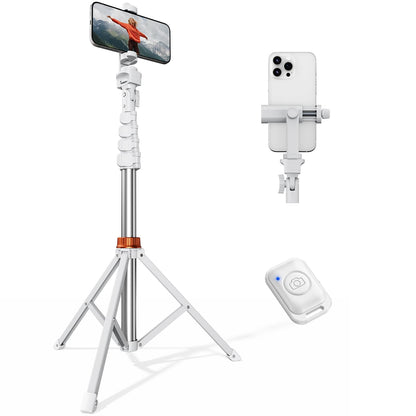 VIMOSE 66" Phone Tripod, Tripod for iPhone with Remote & Phone Stand