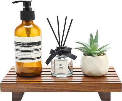 Acacia Wood Riser for Bathroom Counter Tray Decor Kitchen Sink Soap Dish