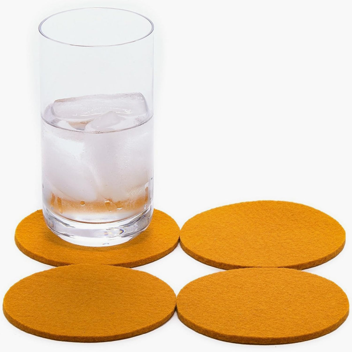 Graf Lantz - Bierfilzl Merino Wool Round Coasters Set of 4 - Charcoal (4" Circles) - Absorbs 30% of Weight - German Wool - Heat Resistant, Sustainable, & Reusable - Home Decor & Coffee Table Decor