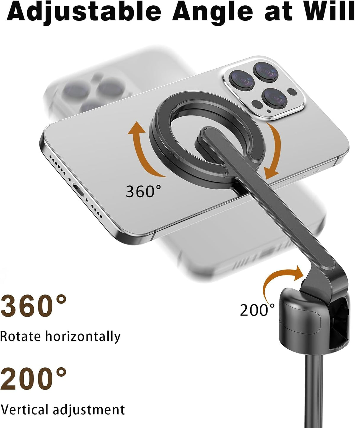 TONEOF 68" Magnetic Aluminum Phone Tripod Selfie Stick for iPhone & Android