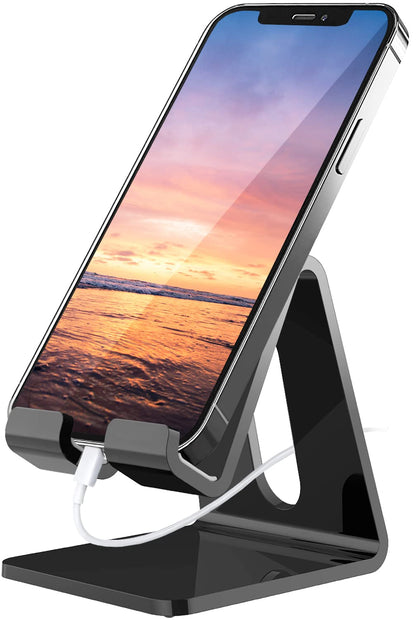 Crpich Acrylic Cell Phone Stand, Portable Clear Phone Stand for Desk, Compatible with Phone16 15 14 13 Pro Max Mini 12 11 Plus SE, Switch, Android Smartphone, Pad, Tablet, Desk Accessories