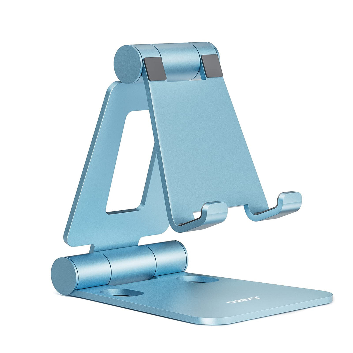 Nulaxy Full Aluminum Dual Folding Cell Phone Stand for Desk, Gray