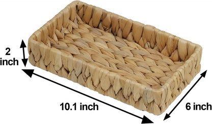 Water Hyacinth Bathroom Vanity Tray, 10 Inch