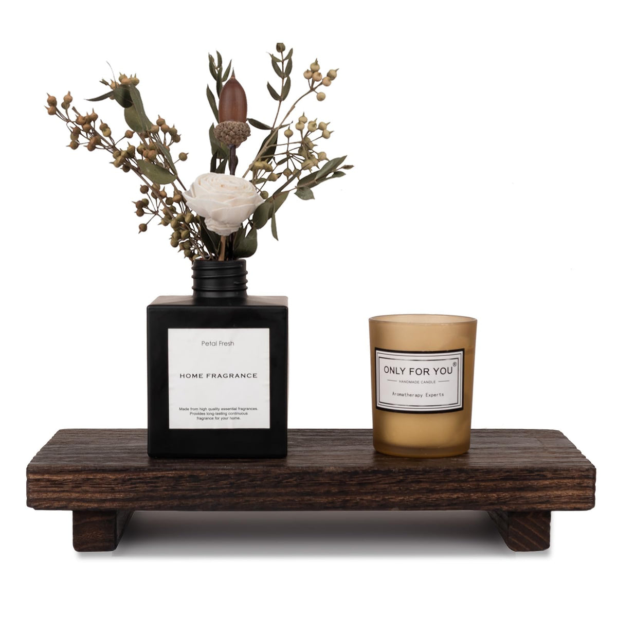 Wood Bathroom Tray Farmhouse Decor Kitchen Soap Holder, 8.7"x3.6" Brown