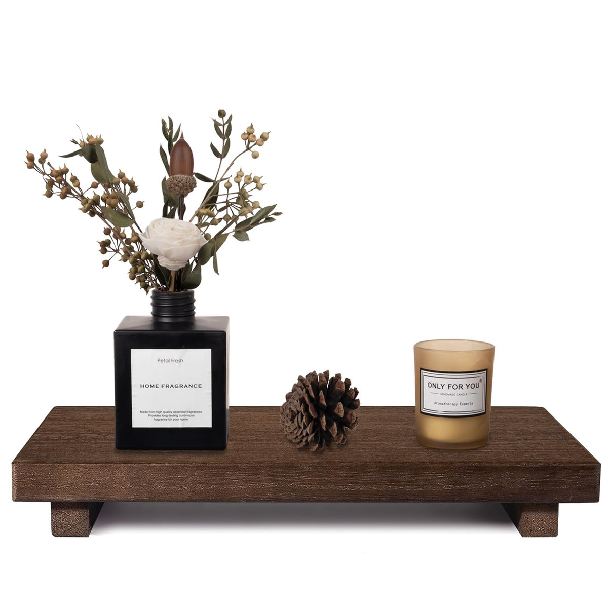 Wood Bathroom Tray Farmhouse Decor Kitchen Soap Holder, 8.7"x3.6" Brown