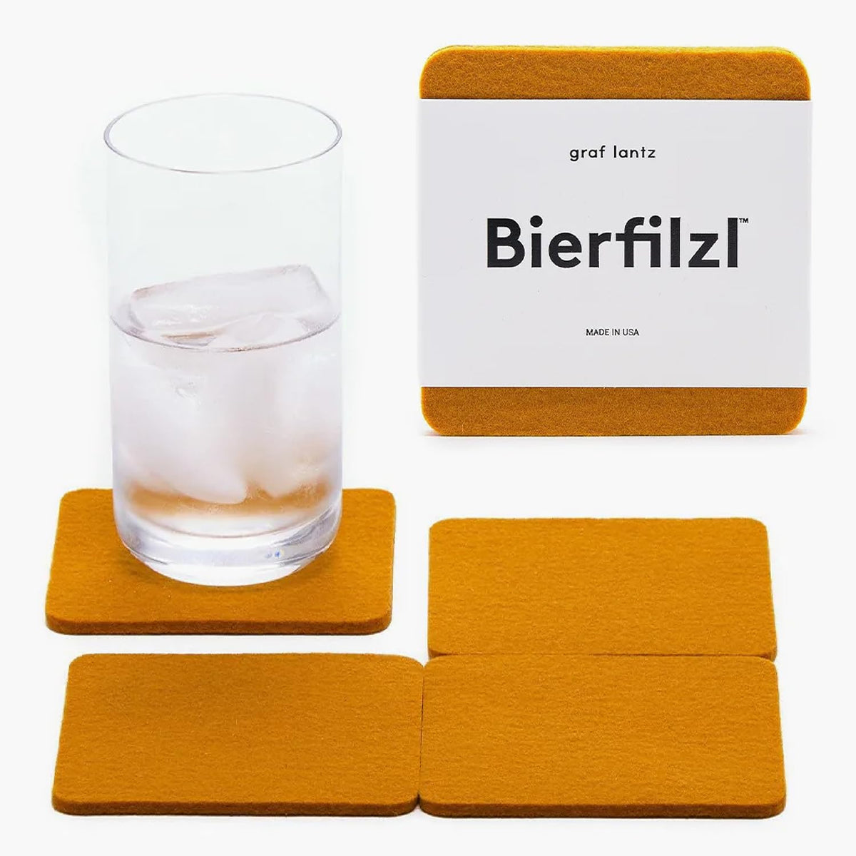 Graf Lantz - Bierfilzl Merino Wool Round Coasters Set of 4 - Charcoal (4" Circles) - Absorbs 30% of Weight - German Wool - Heat Resistant, Sustainable, & Reusable - Home Decor & Coffee Table Decor