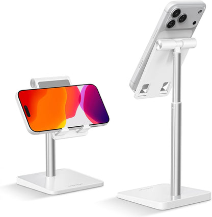 OMOTON CA02 Cell Phone Stand with Charging Hole for Desk Lightweight Silver