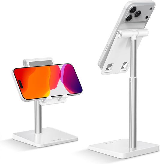 OMOTON CA02 Cell Phone Stand with Charging Hole for Desk Lightweight Silver