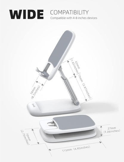 Lamicall White Cell Phone Stand for Desk, Phone Holder