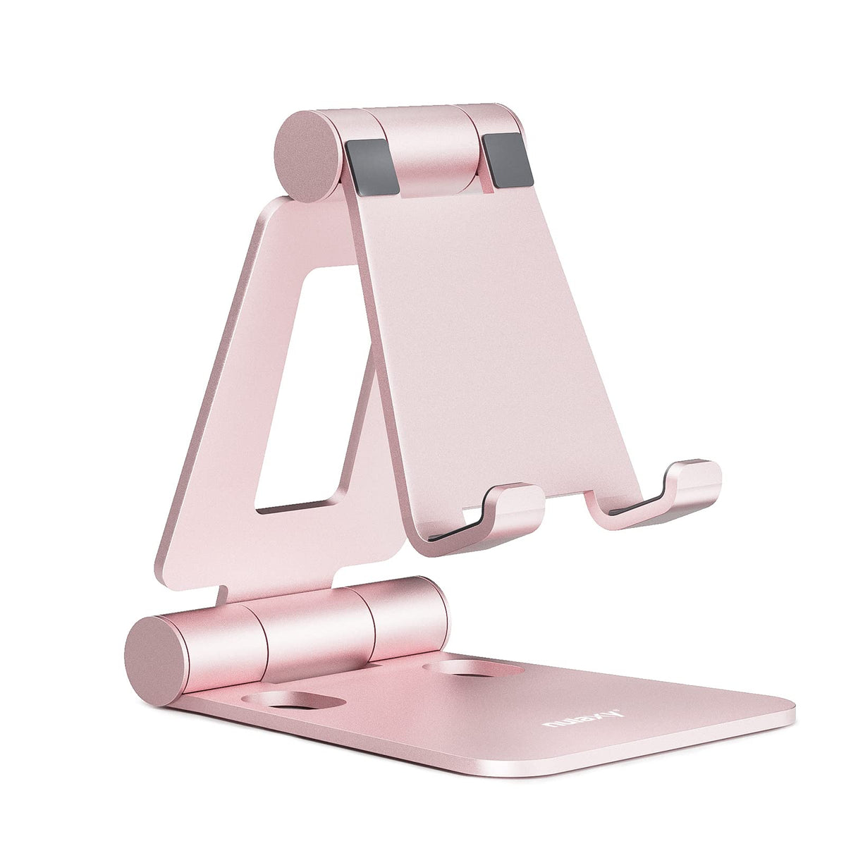 Nulaxy Full Aluminum Dual Folding Cell Phone Stand for Desk, Gray