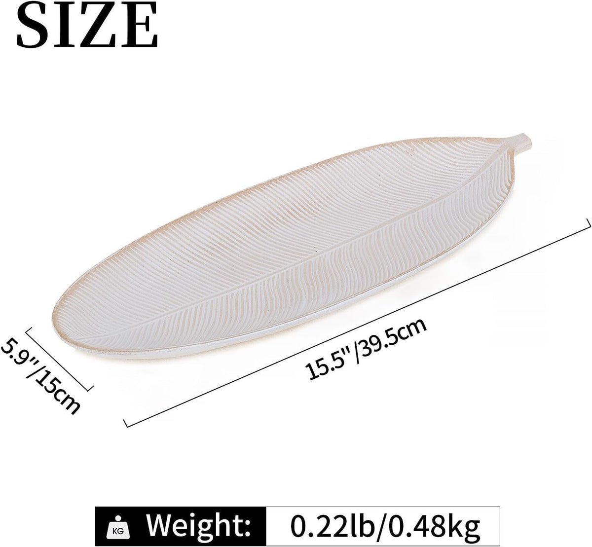 Hanobe Leaf Wooden Decorative Tray, Wood Key Bowl for Entryway Table Decor