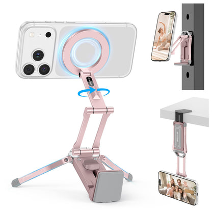 OMOTON TP02 Magnetic Phone Tripod for MagSafe, 360° Pivot, Clamp & Stand