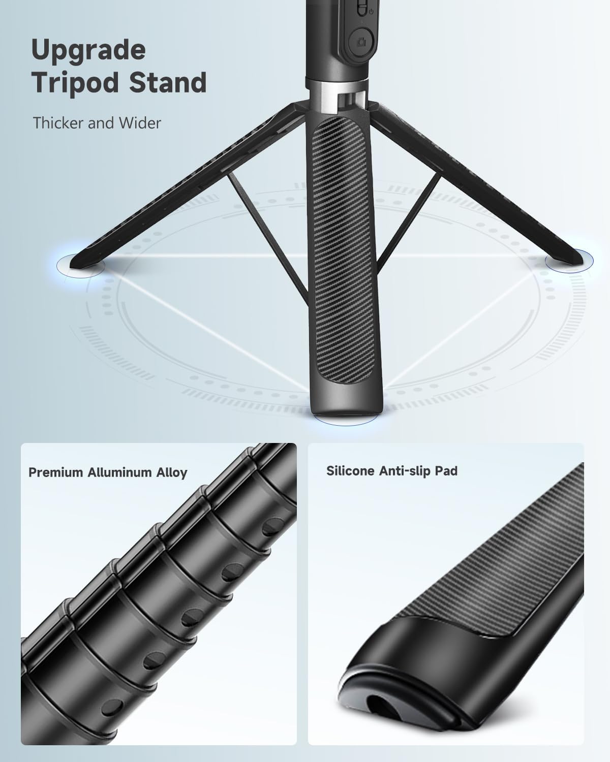 71” Phone Tripod & Selfie Stick, Portable All in One Extendable Cell Phone Tripod Stand, with Wireless Remote Control for iPhone/Samsung/Android/Camera