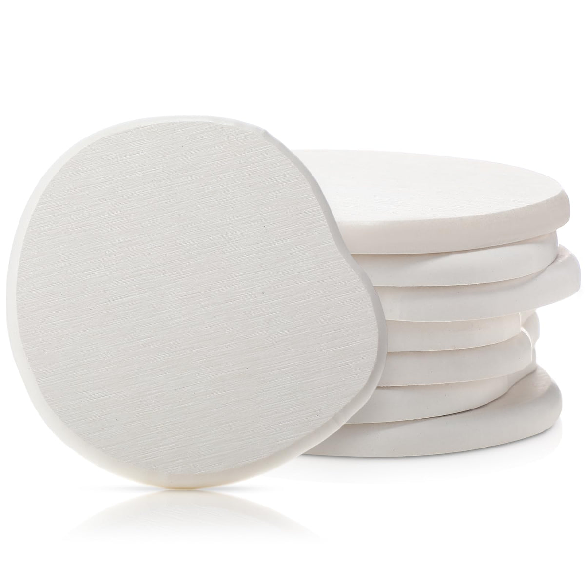 Diatomaceous Earth Coasters Set of 4，Cool Absorbent Quick-Dry Drink Coasters for Desks, Cute Modern Stone Design with Stylish White Aesthetic (4, White)
