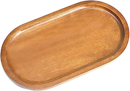 Small Wooden Tray (7.5 x 4.1 inch), Oval Mini Serving Tray