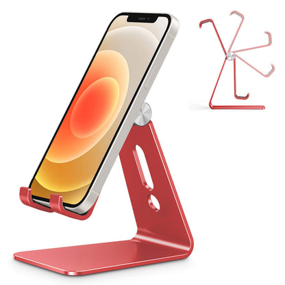 OMOTON C2 Adjustable Aluminum Cell Phone Stand with Charging Cutout, Black