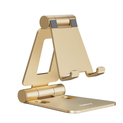 Nulaxy Full Aluminum Dual Folding Cell Phone Stand for Desk, Rose Gold