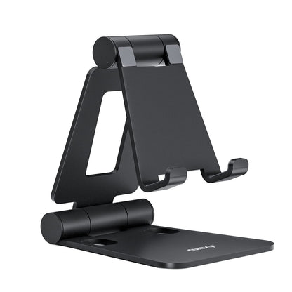 Nulaxy Full Aluminum Dual Folding Cell Phone Stand for Desk, Blue