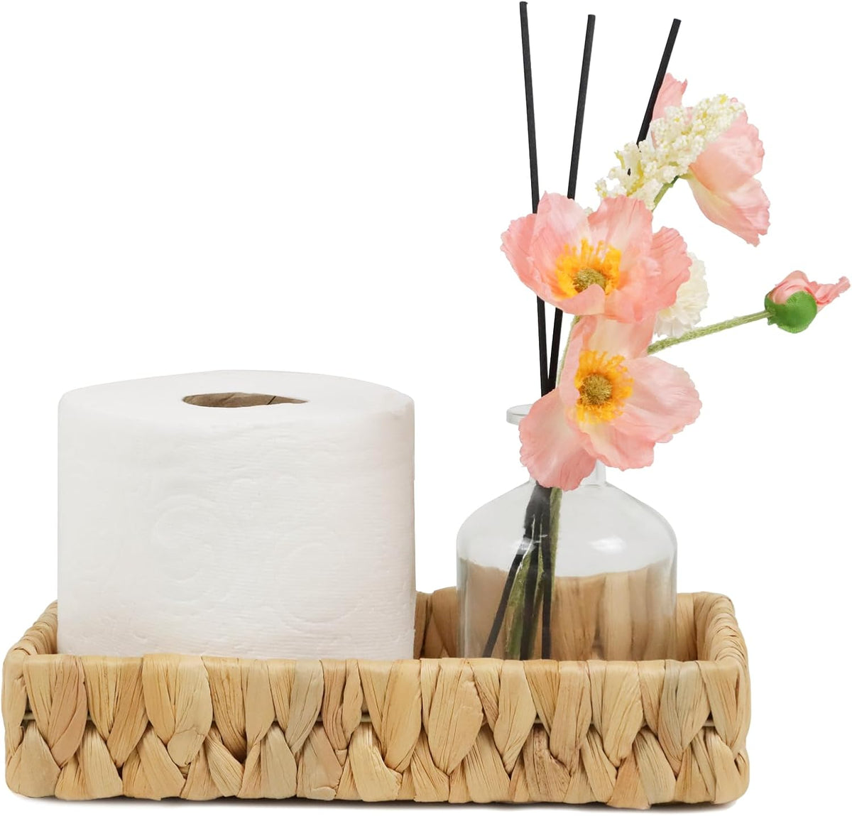 Water Hyacinth Bathroom Vanity Tray, 10 Inch