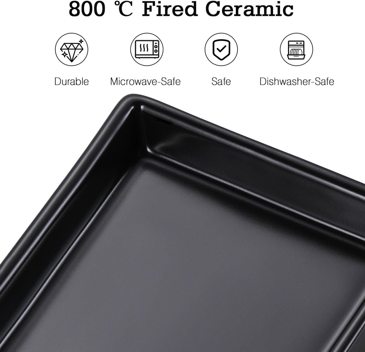 Luxspire Bathroom Vanity Tray Ceramic Perfume and Jewelry Dish, Mini, Black