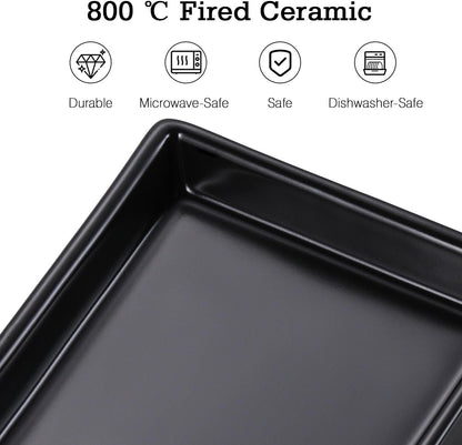 Luxspire Bathroom Vanity Tray Ceramic Perfume and Jewelry Dish, Mini, Black