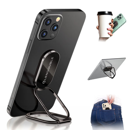 Phone Ring Holder Finger Kickstand, Foldable Cell Phone Stand, Silver