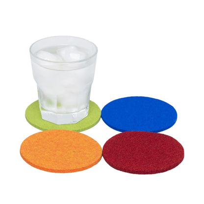 Graf Lantz - Bierfilzl Merino Wool Round Coasters Set of 4 - Charcoal (4" Circles) - Absorbs 30% of Weight - German Wool - Heat Resistant, Sustainable, & Reusable - Home Decor & Coffee Table Decor