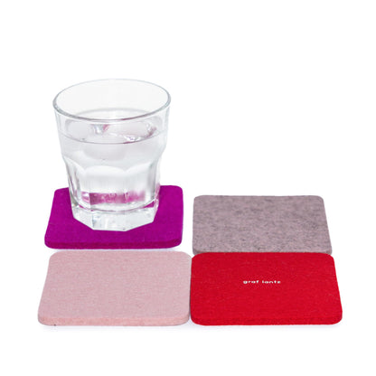 Graf Lantz - Bierfilzl Merino Wool Round Coasters Set of 4 - Charcoal (4" Circles) - Absorbs 30% of Weight - German Wool - Heat Resistant, Sustainable, & Reusable - Home Decor & Coffee Table Decor