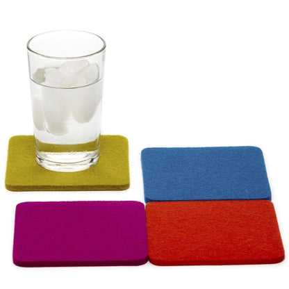 Graf Lantz - Bierfilzl Merino Wool Round Coasters Set of 4 - Charcoal (4" Circles) - Absorbs 30% of Weight - German Wool - Heat Resistant, Sustainable, & Reusable - Home Decor & Coffee Table Decor
